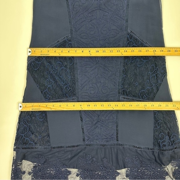 Soft Surrounding Dress Sz SP Navy Blue Suri Lace Embroidered Sleeveless Midi - Picture 8 of 14